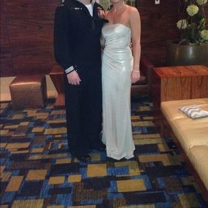 Light gold/nude formal dress with side cut out